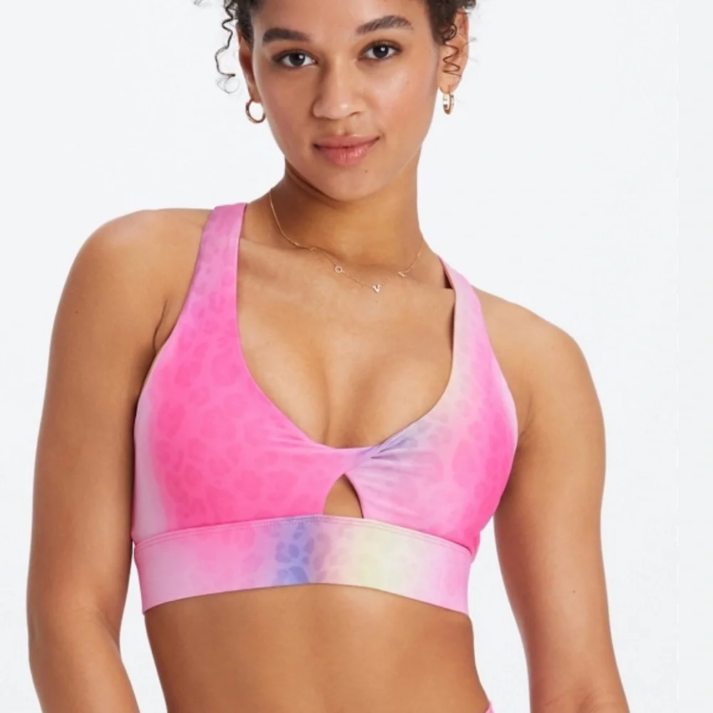 Fabletics Pink Ombre Leggings & Sports Bra Set